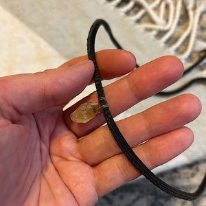 📦 DISCOUNTED SHIPPING!📦   Handcrafted Black wrap Leather bracelet- Raw Citrine